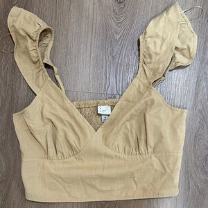 A New Day Beige Smocked Top